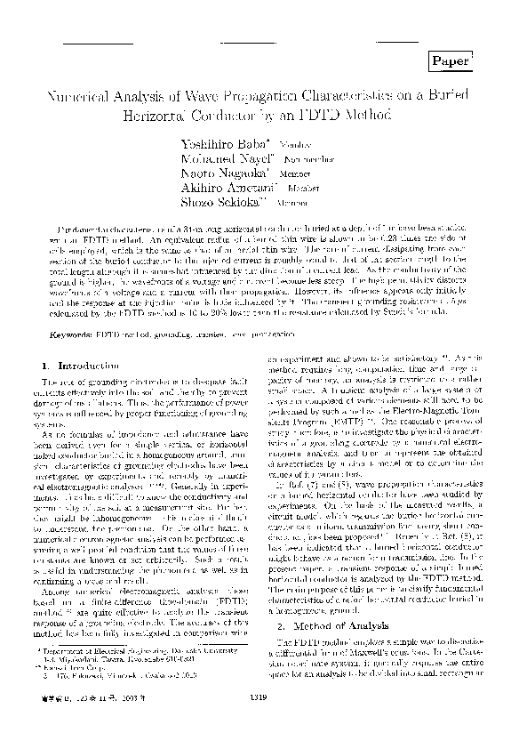 (PDF) Numerical Analysis of Wave Propagation Characteristics on a ...