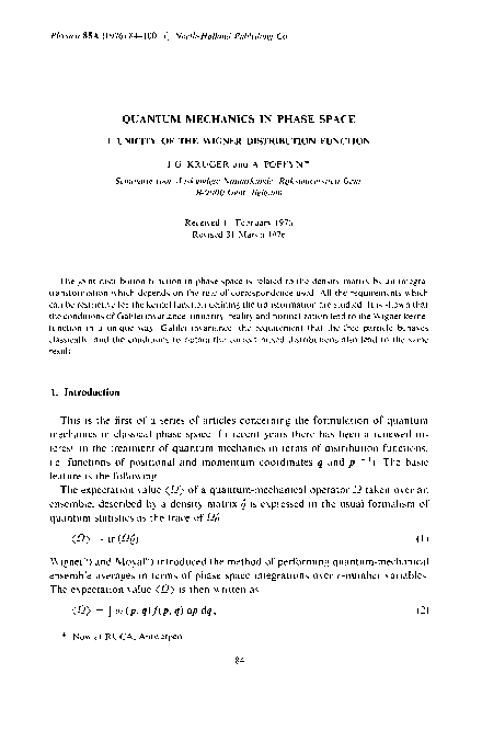 (PDF) Quantum mechanics in phase space