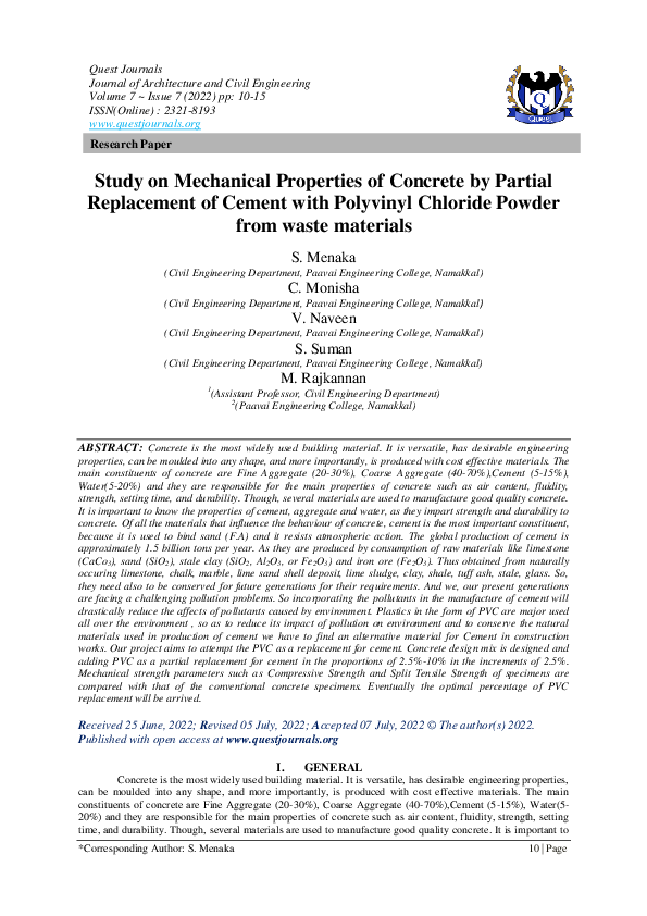 (PDF) Study on Mechanical Properties of Concrete by Partial Replacement ...