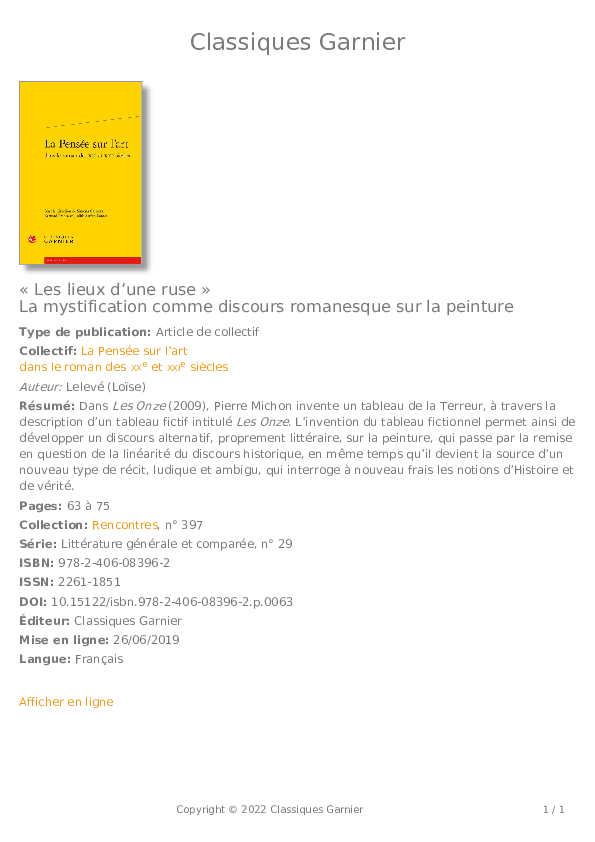 (PDF) « Les lieux d'une ruse
