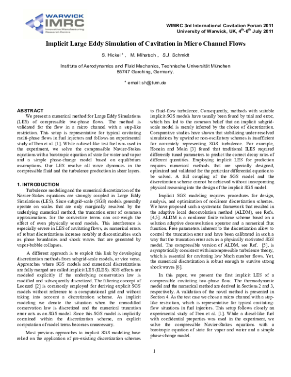 (PDF) Implicit Large-Eddy Simulation of Cavitation in a Turbulent Shear ...