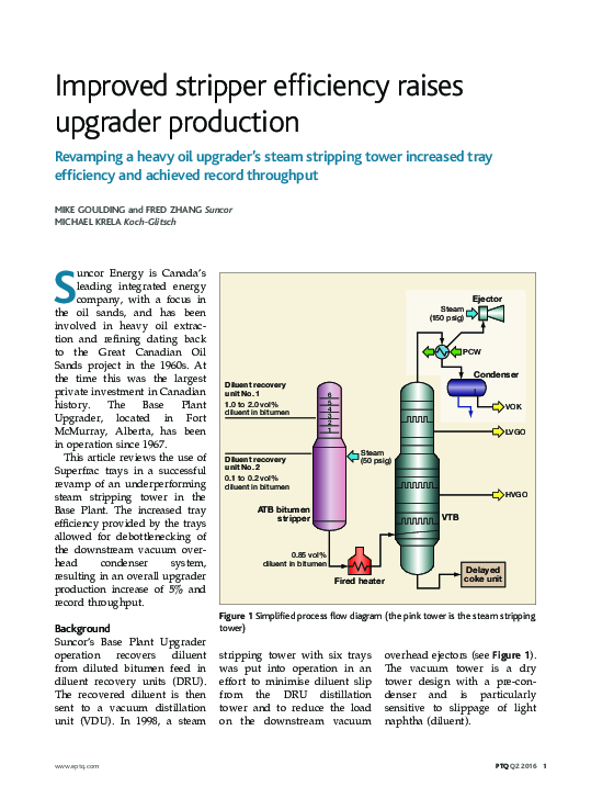 (PDF) Improved stripper efficiency raises upgrader production