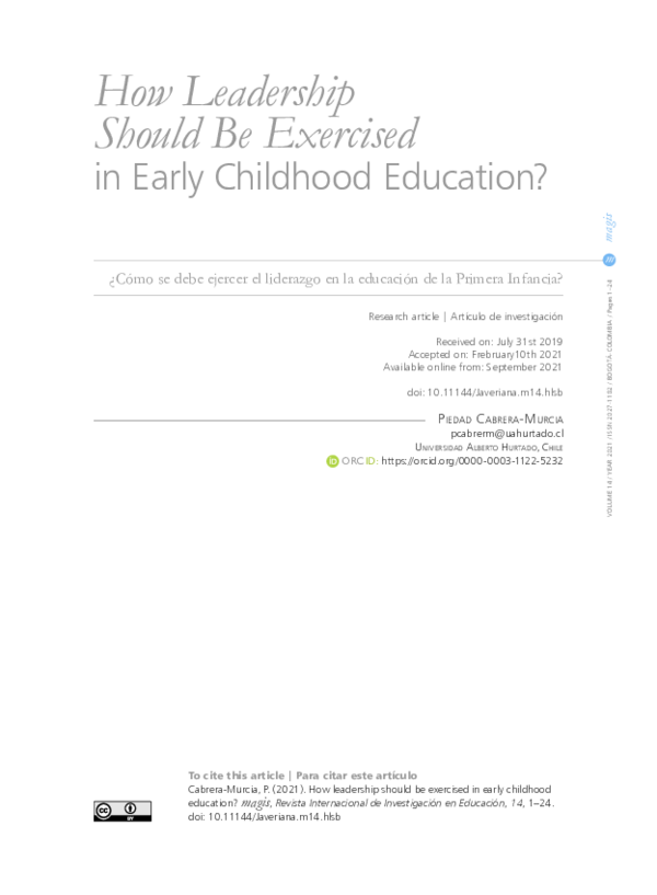 (PDF) How Leadership Should Be Exercised in Early Childhood Education?