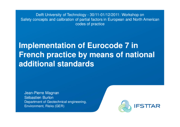 (PDF) Implementation of Eurocode 7 in French practice by means of ...