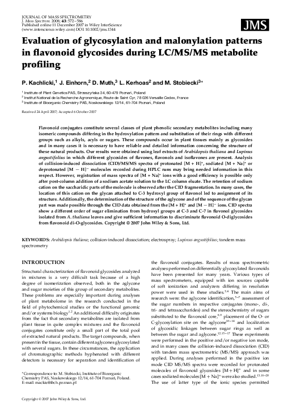 (PDF) Evaluation of glycosylation and malonylation patterns in ...