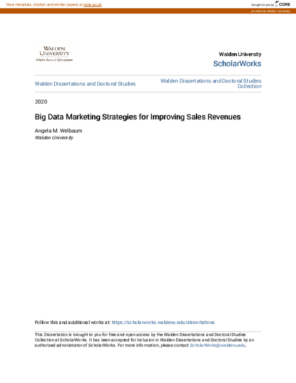 (PDF) Big Data Marketing Strategies for Improving Sales Revenues