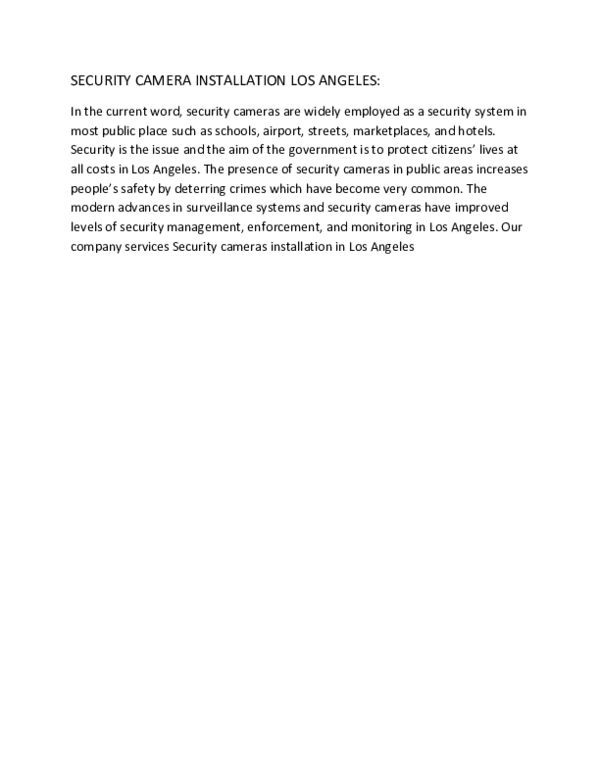 (PDF) SECURITY CAMERA INSTALLATION LOS ANGELES Digital Surveillance