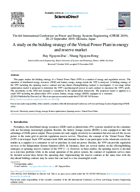 (PDF) A study on the bidding strategy of the Virtual Power Plant in ...