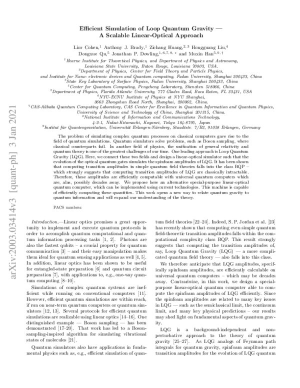 (PDF) Scalable Linear-Optical Simulation of LQG
