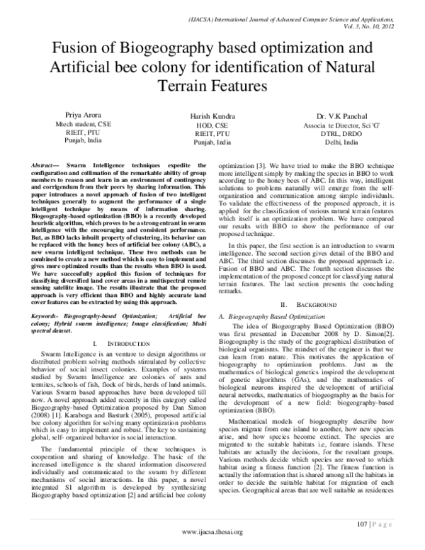 (PDF) Fusion of Biogeography based optimization and Artificial bee ...