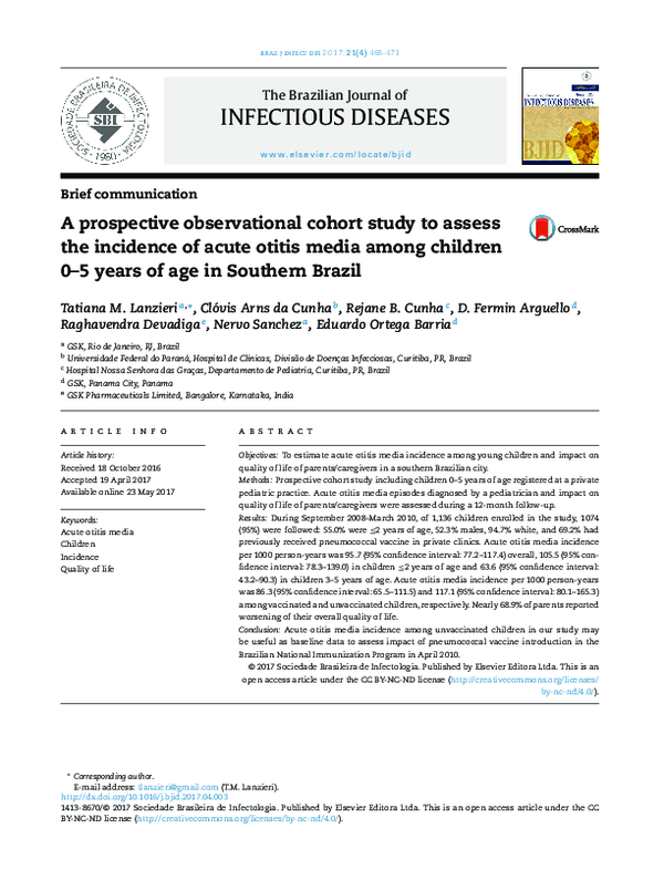 (PDF) A prospective observational cohort study to assess the incidence ...