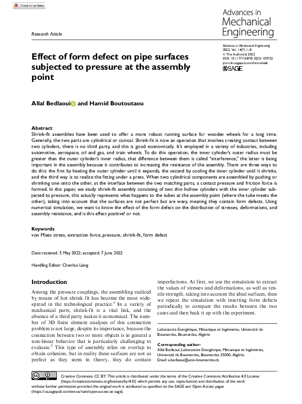 (PDF) Effect of form defect on pipe surfaces subjected to pressure at ...