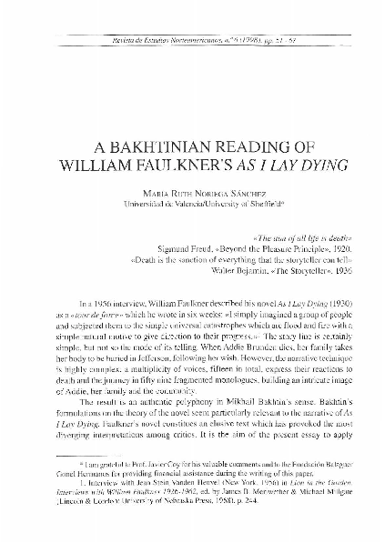 (PDF) A Bakhtinian Reading of William Faulkner's 