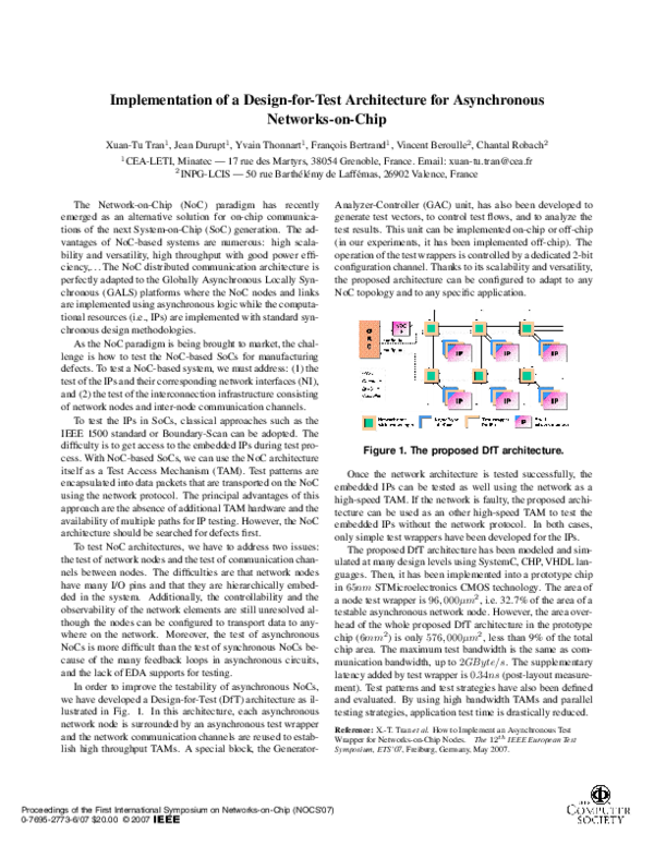 (PDF) Implementation of a Design-for-Test Architecture for Asynchronous ...