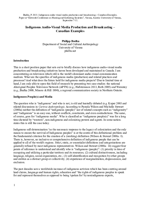(PDF) Indigenous Audio-Visual Media Production and Broadcasting ...