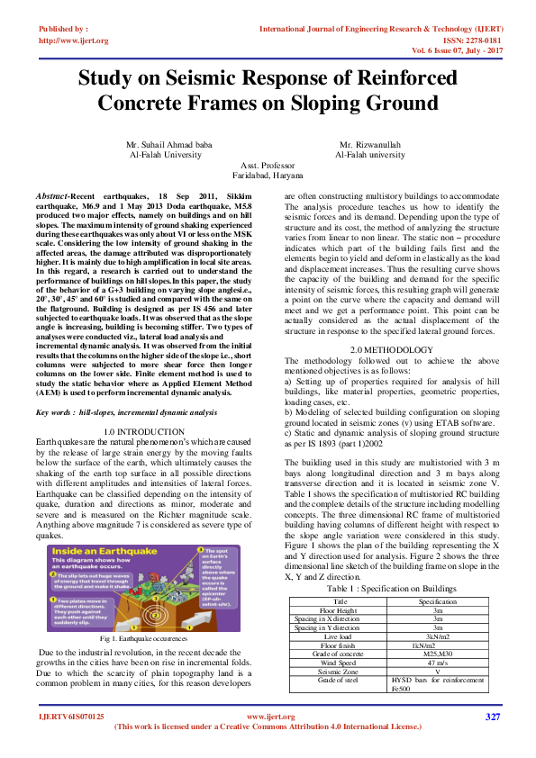 (PDF) Study on Seismic Response of Reinforced Concrete Frames on ...
