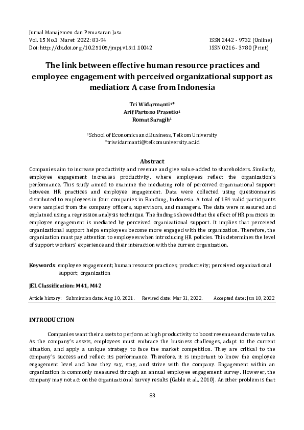 (PDF) The link between effective human resource practices and employee ...