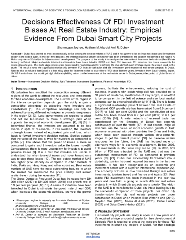 (PDF) Decisions Effectiveness Of FDI Investment Biases At Real Estate