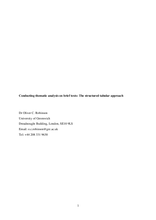 (PDF) Conducting thematic analysis on brief texts: The structured ...
