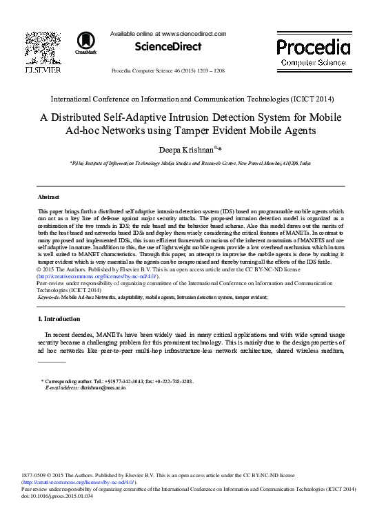 (PDF) A Distributed Self-Adaptive Intrusion Detection System for Mobile ...