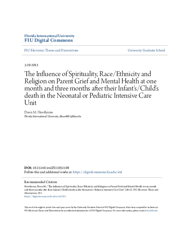 (PDF) The Influence of Spirituality, Race/Ethnicity and Religion on ...
