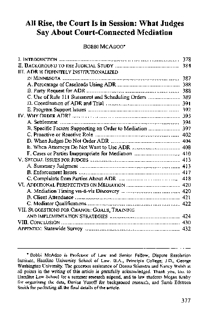 (PDF) All Rise, the Court is in Session: What Judges Say About Court ...