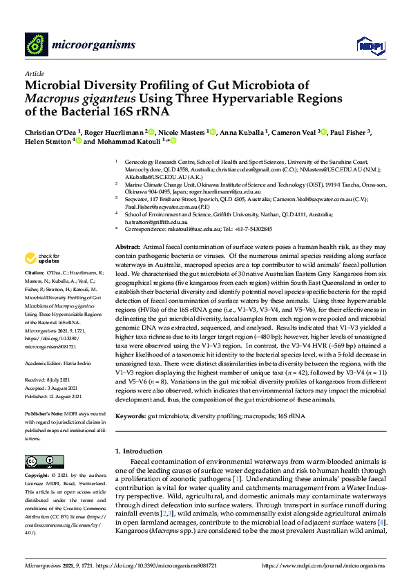 (PDF) Microbial Diversity Profiling of Gut Microbiota of Macropus ...
