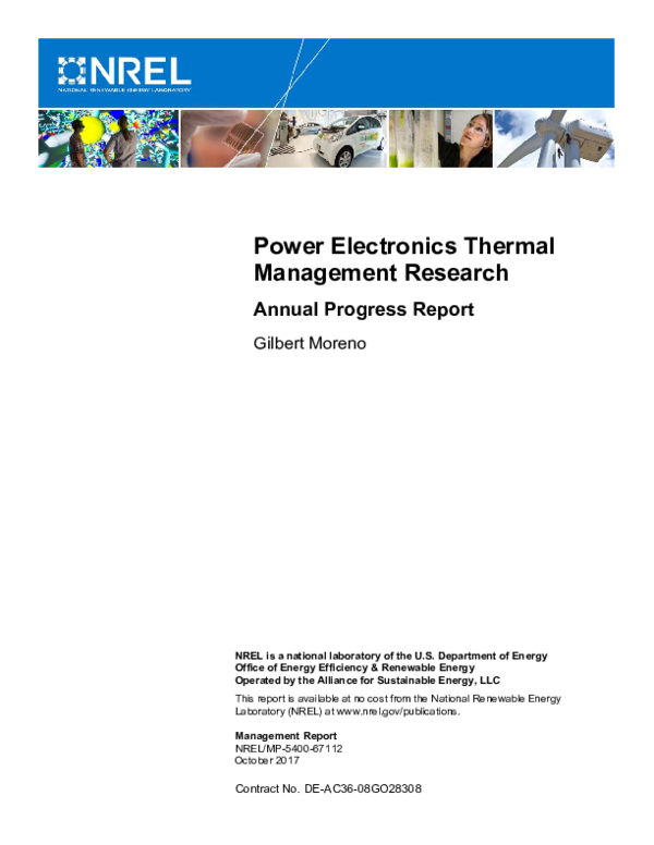 (PDF) Power Electronics Thermal Management Research Annual Progress