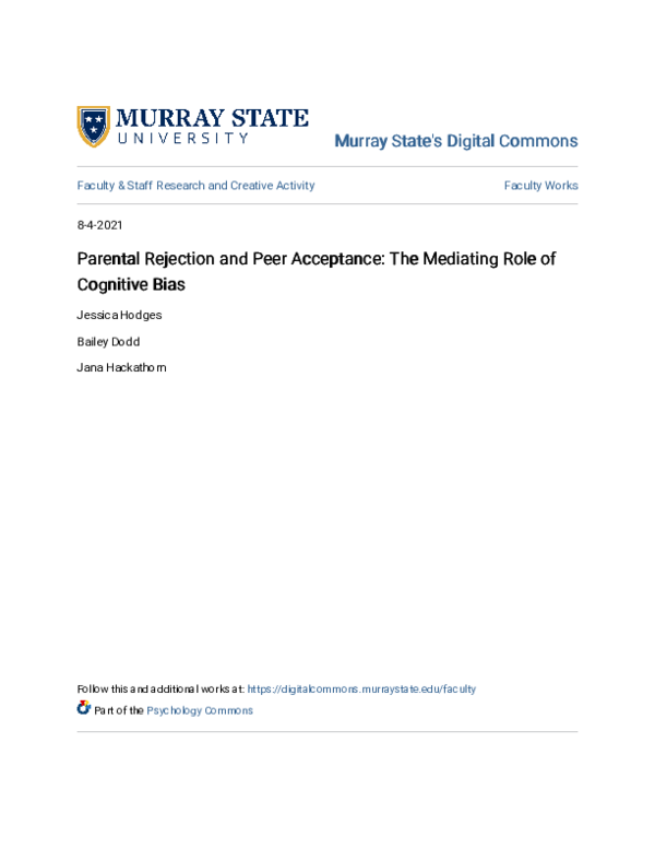 (PDF) Parental Rejection and Peer Acceptance: The Mediating Role of ...