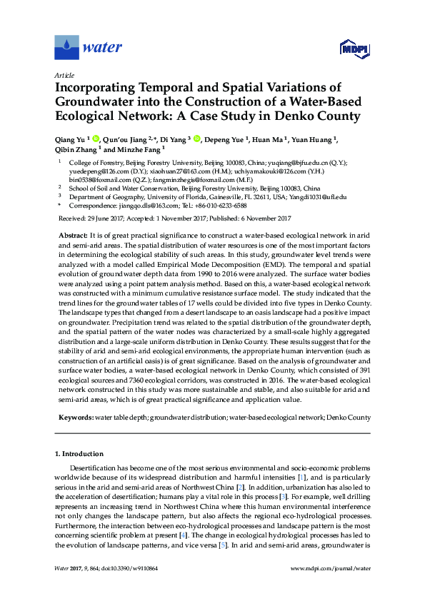 (PDF) Incorporating Temporal and Spatial Variations of Groundwater into ...
