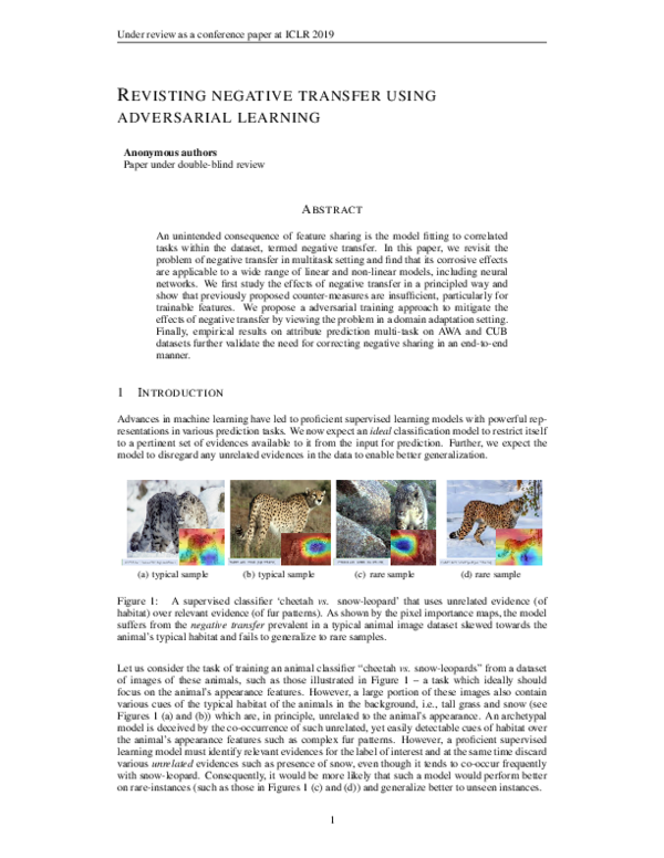 (PDF) Revisting Negative Transfer Using Adversarial Learning