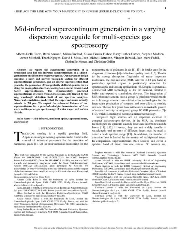 (PDF) Mid-infrared supercontinuum generation in a varying dispersion ...
