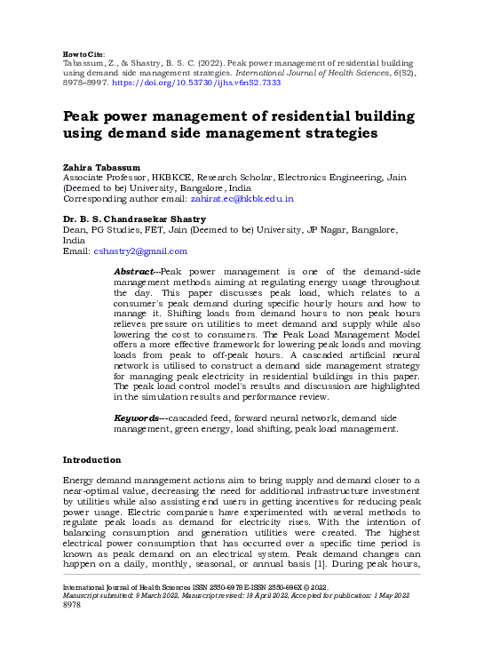 (PDF) Peak power management of residential building using demand side ...