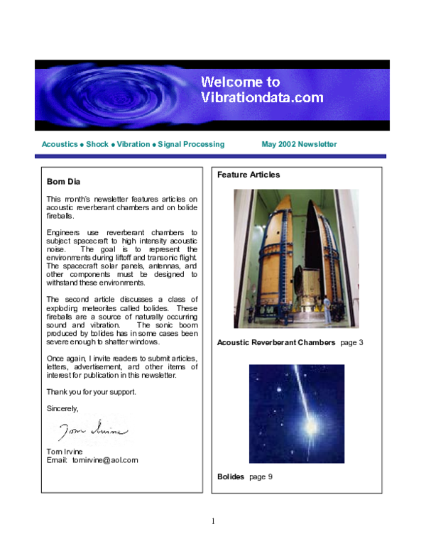(PDF) Acoustics • Shock • Vibration • Signal Processing May 2002 Tom