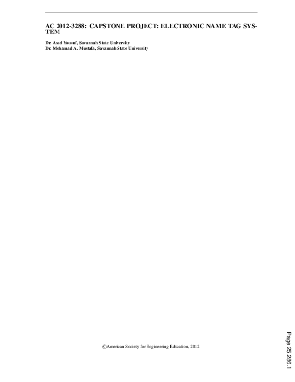 (PDF) Capstone Project Electronic Name Tag System Asad Yousuf Academia.edu