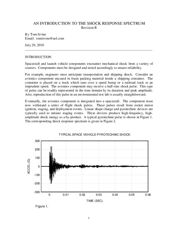 (PDF) An Introduction to the Shock Response Spectrum Rev O, Vibrationdata Tom Irvine