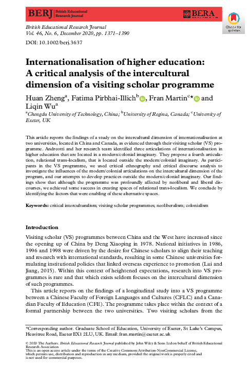 (PDF) Internationalisation of higher education: A critical analysis of ...