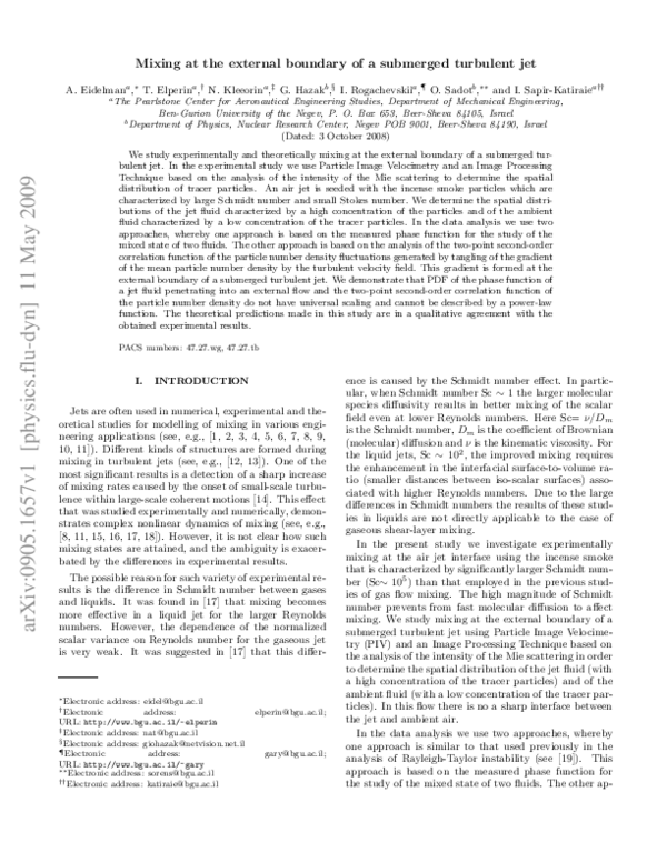 (PDF) Mixing at the external boundary of a submerged turbulent jet | I ...