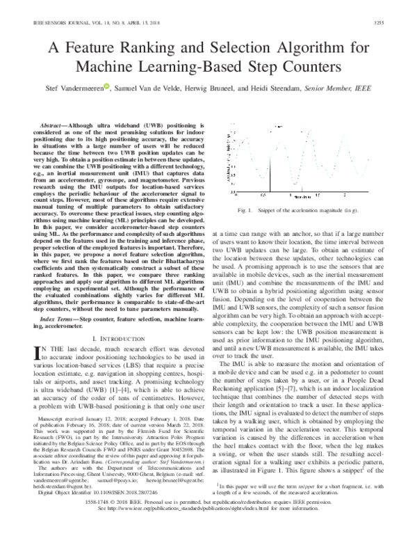 (PDF) A Feature Ranking and Selection Algorithm for Machine Learning ...