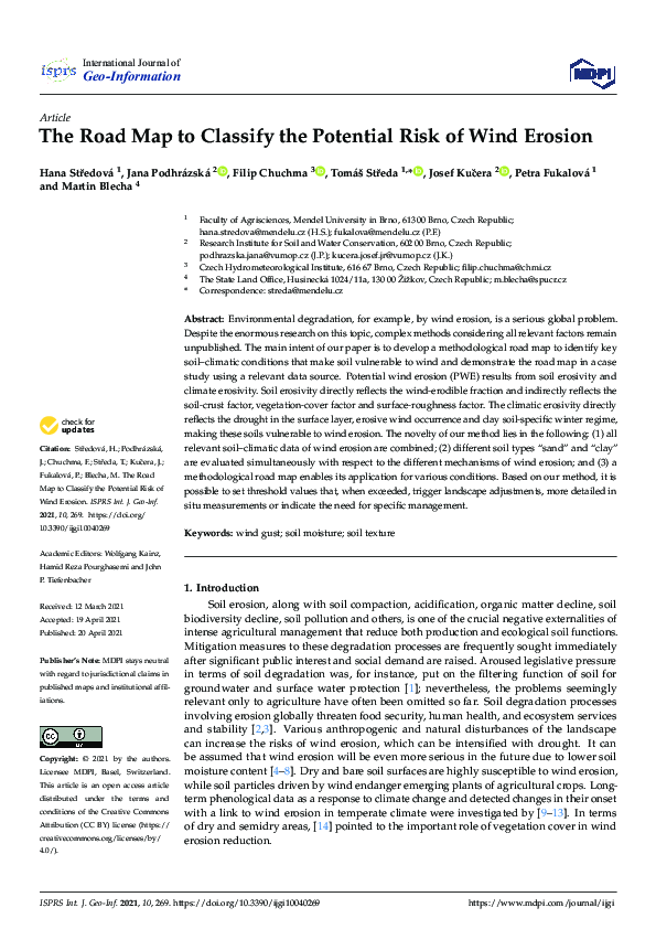 (PDF) The Road Map to Classify the Potential Risk of Wind Erosion