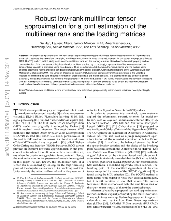 (PDF) Robust low-rank multilinear tensor approximation for a joint ...