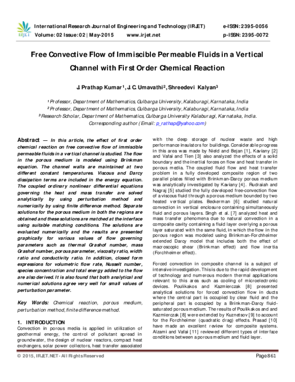 (PDF) Free Convective Flow of Immiscible Permeable Fluids in a Vertical ...