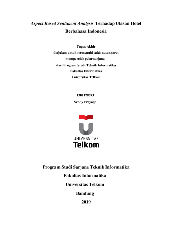 (PDF) Aspect Based Sentiment Analysis Terhadap Ulasan Hotel Berbahasa ...
