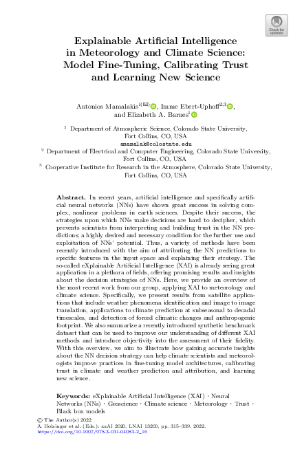 (PDF) Explainable Artificial Intelligence in Meteorology and Climate ...