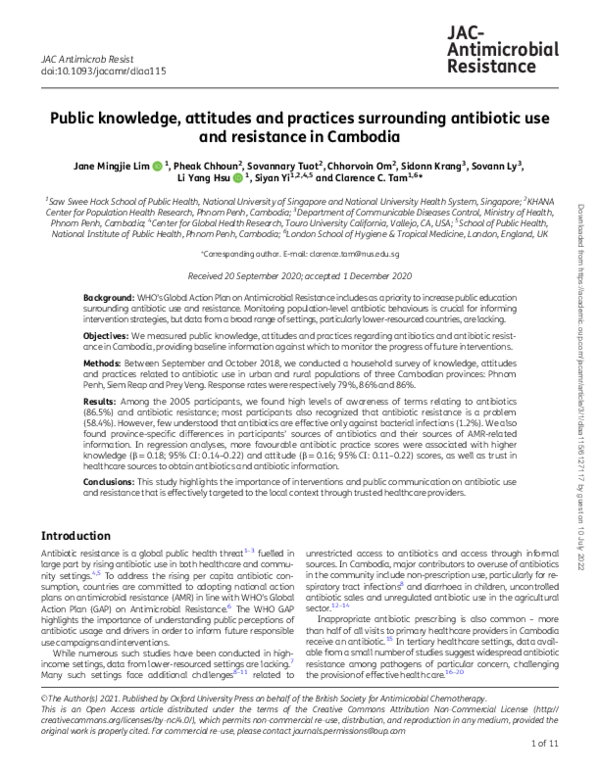 (PDF) Public knowledge, attitudes and practices surrounding antibiotic ...