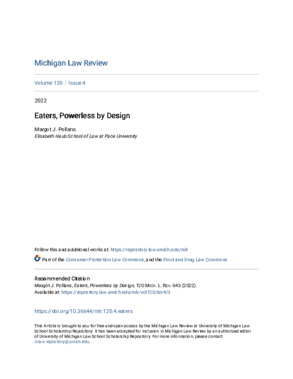 (PDF) Eaters, Powerless by Design