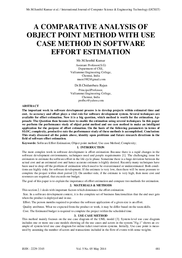 (PDF) A Comparative Analysis of Object Point Method with Use Case ...