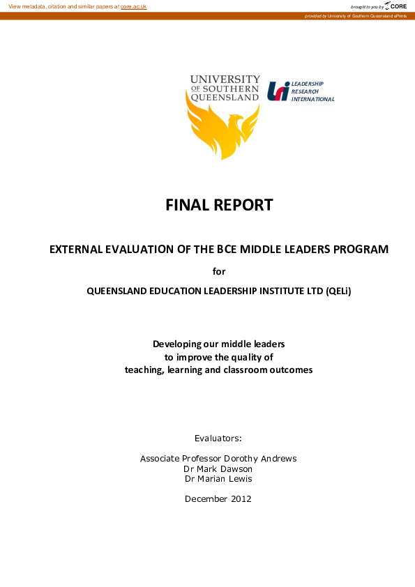 (PDF) Developing our middle leaders to improve the quality ofteaching ...