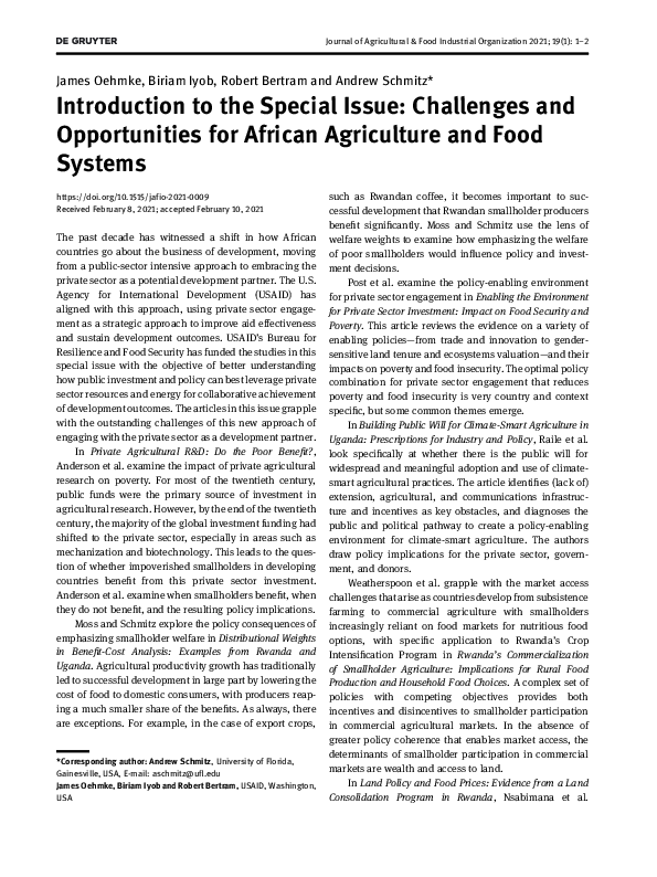 (PDF) Introduction to the Special Issue: Challenges and Opportunities ...
