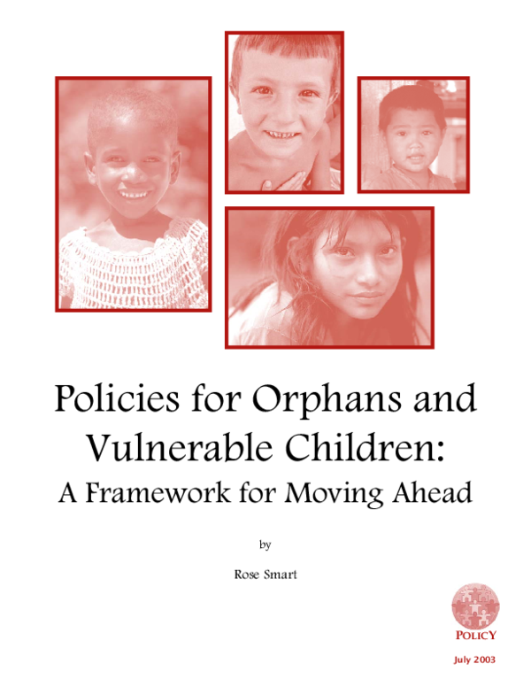 (PDF) Policies for orphans and vulnerable children: A framework for ...